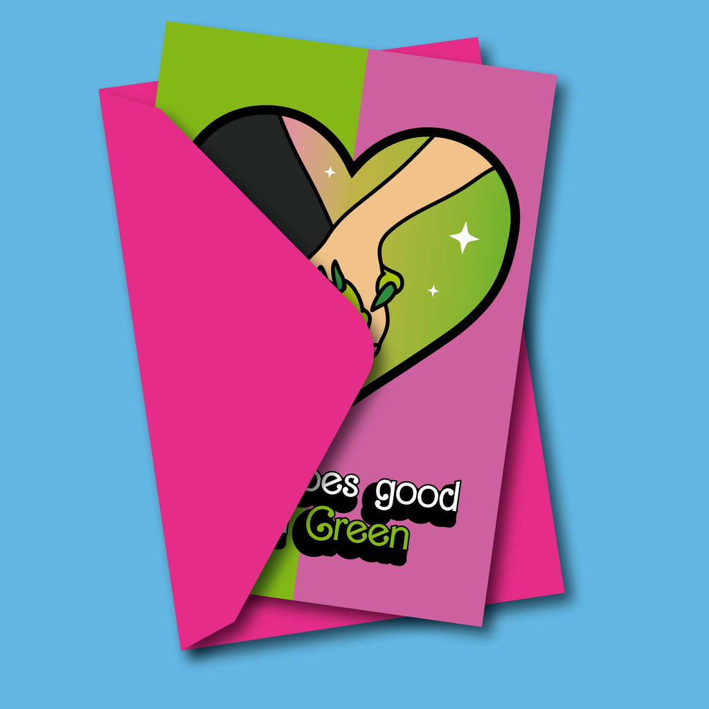Carte de vœux "Pink goes good with Green"
