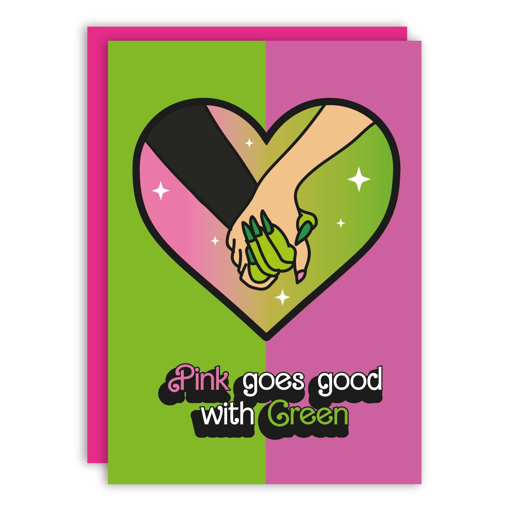 Carte de vœux "Pink goes good with Green"